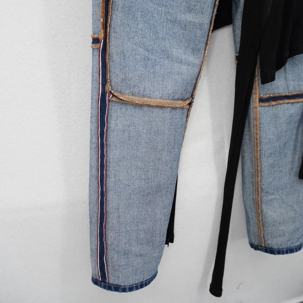Unravel‎ Project Reversible Hybrid Jeans Women's 27 Shirt Overlay Deconstructed